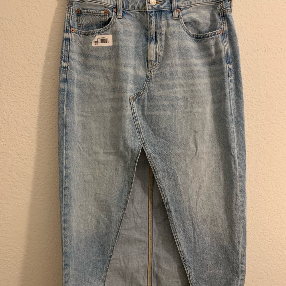 American Eagle Outfitters Light Blue Denim Maxi Skirt